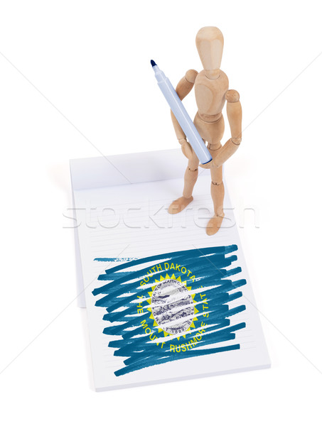 Wooden mannequin made a drawing - South Dakota Stock photo © michaklootwijk