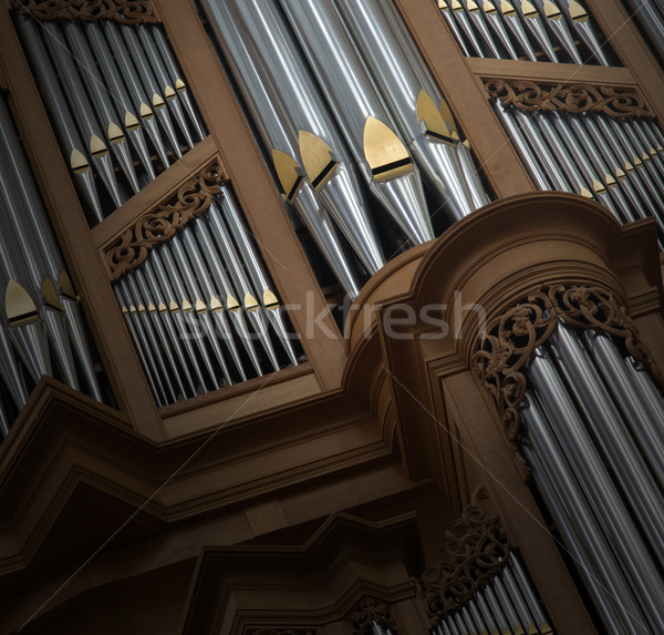 Foto stock: Edad · grande · tubería · órgano · católico · iglesia