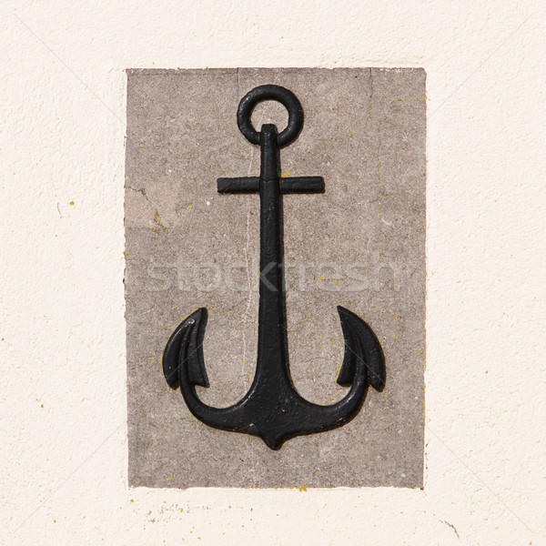Stone anchor on wall background Stock photo © michaklootwijk
