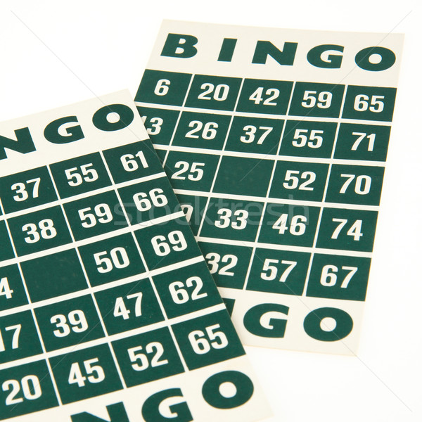 Groene bingo kaarten geïsoleerd witte kleur Stockfoto © michaklootwijk