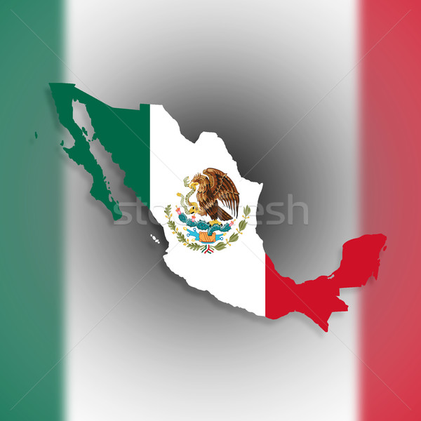 карта Мексика флаг изолированный фон силуэта Сток-фото © michaklootwijk