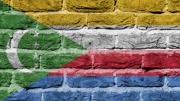 Muur textuur oude vlag Comoren bouw Stockfoto © michaklootwijk