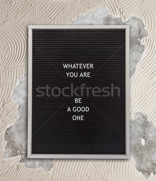 Lifestyle concept in plastic letters on very old menu board Stock photo © michaklootwijk