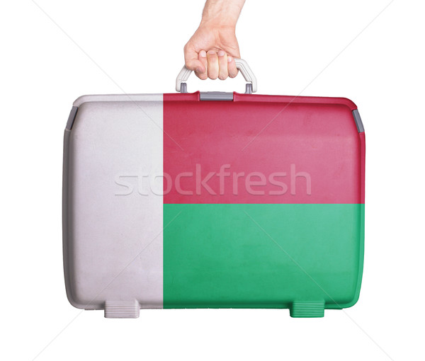 Used plastic suitcase with stains and scratches Stock photo © michaklootwijk