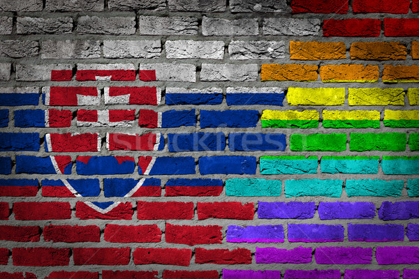 Oscuro pared de ladrillo derechos Eslovaquia textura bandera Foto stock © michaklootwijk