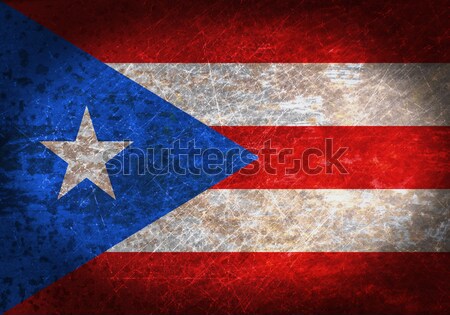 Oude roestige metaal teken vlag Puerto Rico Stockfoto © michaklootwijk