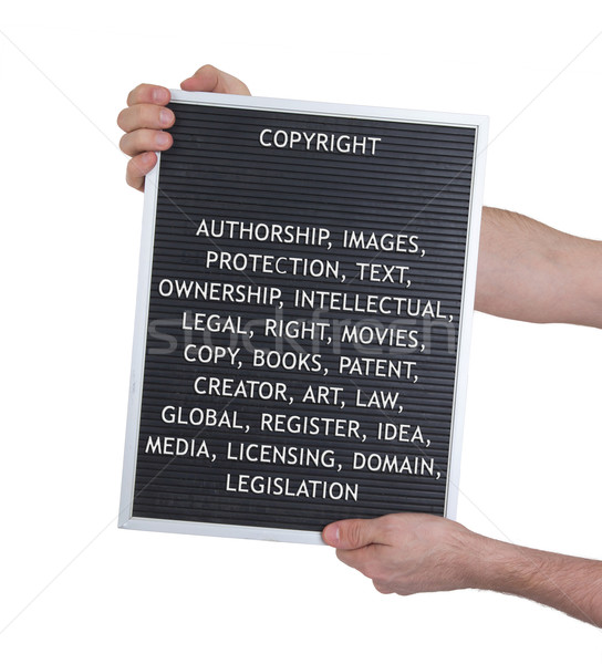 Copyright concept in plastic letters on very old menu board Stock photo © michaklootwijk