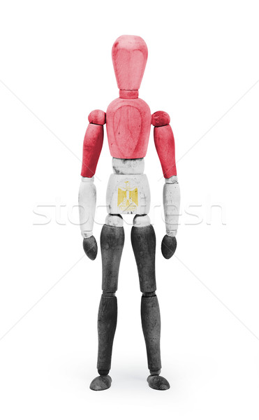 Wood figure mannequin with flag bodypaint - Egypt Stock photo © michaklootwijk