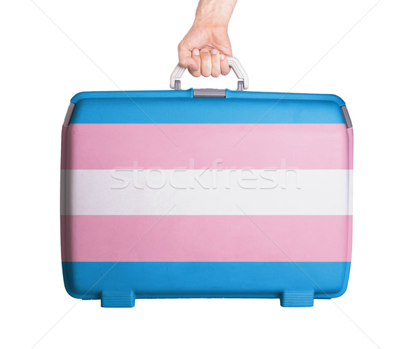 Used plastic suitcase with stains and scratches Stock photo © michaklootwijk