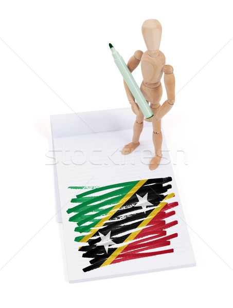 Wooden mannequin made a drawing - Saint Kitts and Nevis Stock photo © michaklootwijk