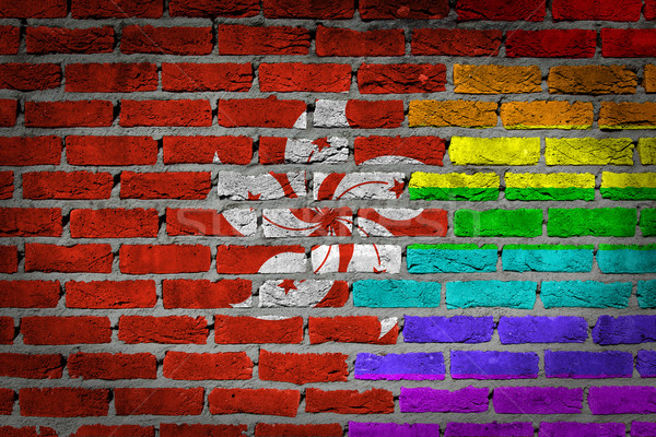Dark brick wall - Hong Kong Stock photo © michaklootwijk