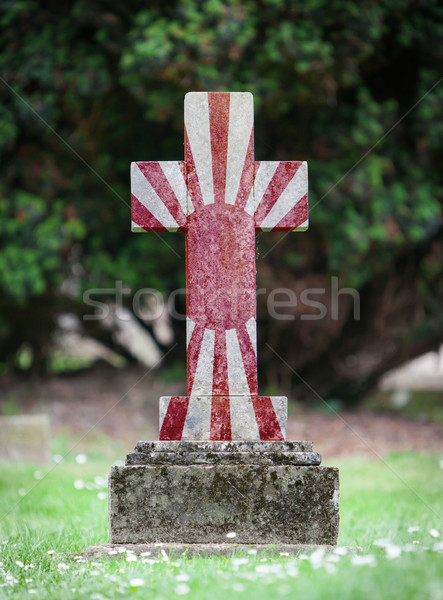 Edad lápida sepulcral cementerio Japón hierba fondo Foto stock © michaklootwijk