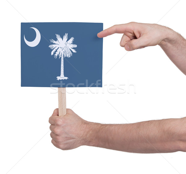 Stock fotó: Kéz · tart · kicsi · kártya · zászló · Oklahoma