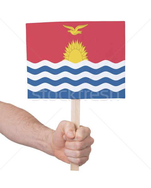 Hand holding small card - Flag of Kiribati Stock photo © michaklootwijk