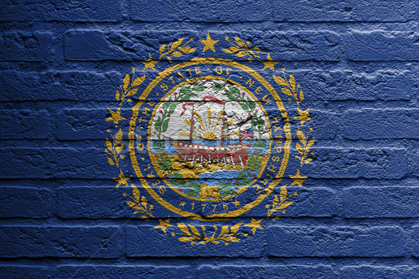 Brick wall with a painting of a flag, New Hampshire Stock photo © michaklootwijk