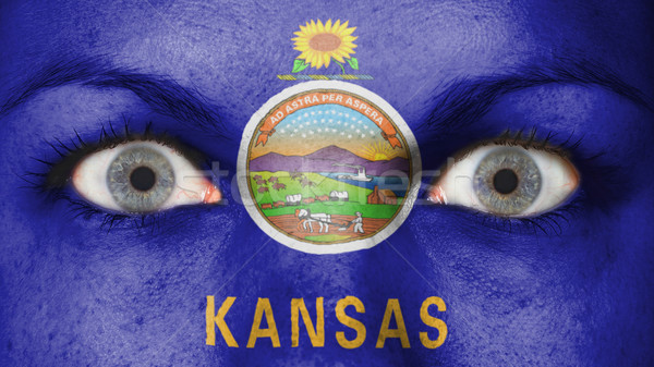 Olhos bandeira pintado cara Kansas Foto stock © michaklootwijk