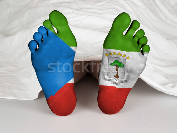 Fuß Flagge schlafen Tod Äquatorial-Guinea Frau Stock foto © michaklootwijk