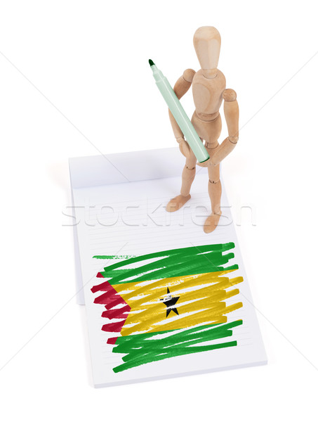 Wooden mannequin made a drawing - Sao Tome and Principe Stock photo © michaklootwijk