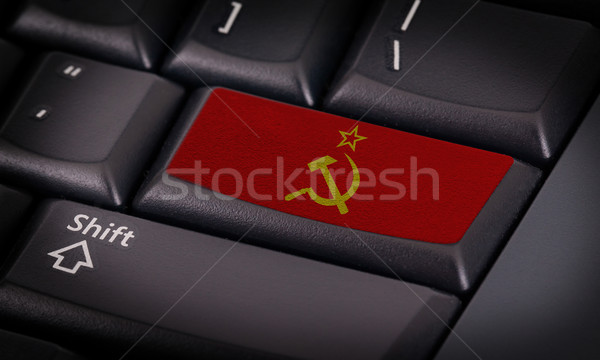 Bandera teclado botón urss diseno portátil Foto stock © michaklootwijk