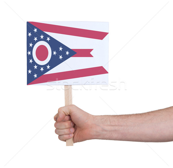 Hand halten wenig Karte Flagge Ohio Stock foto © michaklootwijk