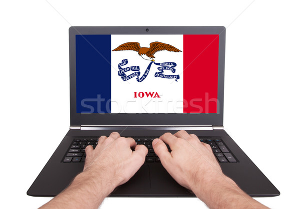 Hands working on laptop, Iowa Stock photo © michaklootwijk