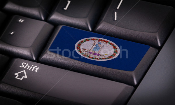 Zászló billentyűzet gomb Virginia terv laptop Stock fotó © michaklootwijk