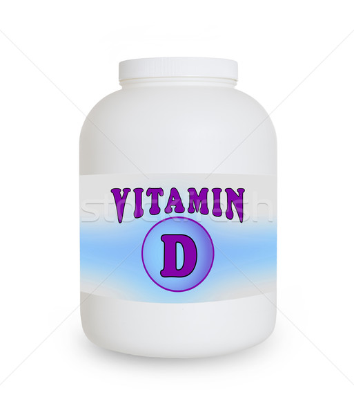 D-vitamin konténer izolált fehér orvosi háttér Stock fotó © michaklootwijk