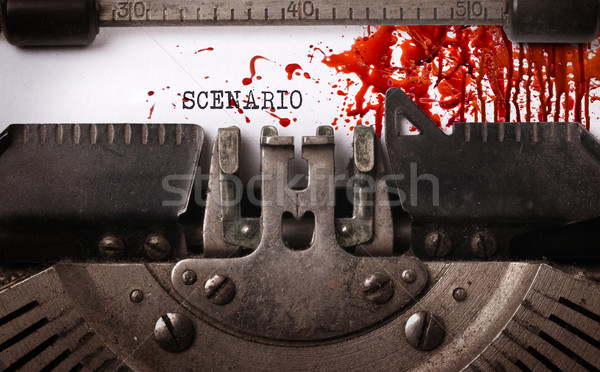 Bloody note - Vintage inscription made by old typewriter Stock photo © michaklootwijk