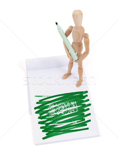 Wooden mannequin made a drawing - Saudi Arabia Stock photo © michaklootwijk