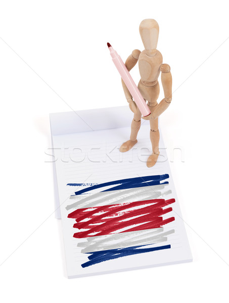 Manekin rysunek Kostaryka banderą papieru Zdjęcia stock © michaklootwijk