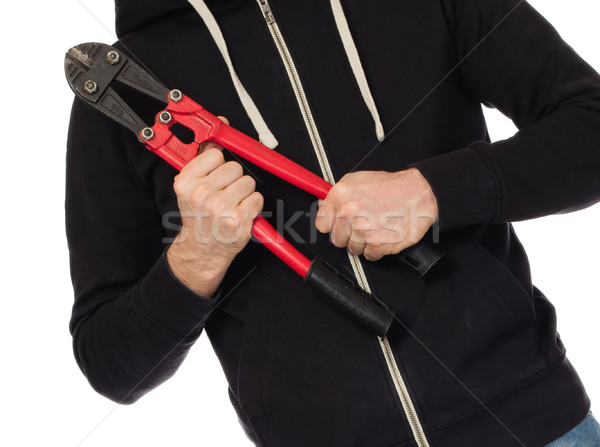 Robber with red bolt cutters Stock photo © michaklootwijk