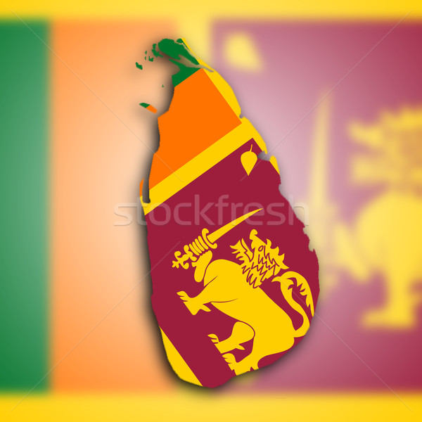 Map of Sri Lanka Stock photo © michaklootwijk