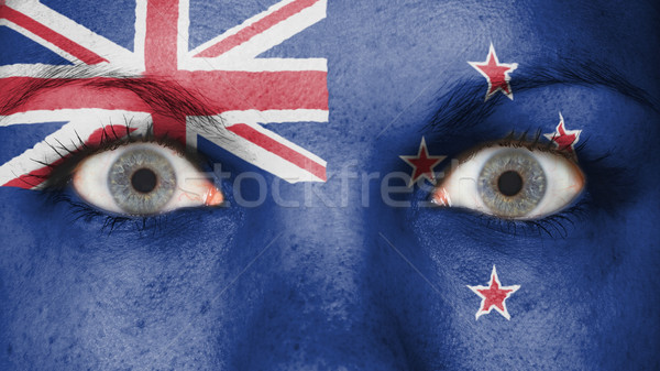 Stock photo: Close up of eyes with flag