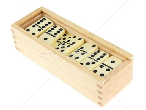 Domino in wooden box Stock photo © michaklootwijk