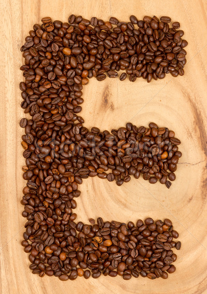 Letter E, alphabet from coffee beans Stock photo © michaklootwijk