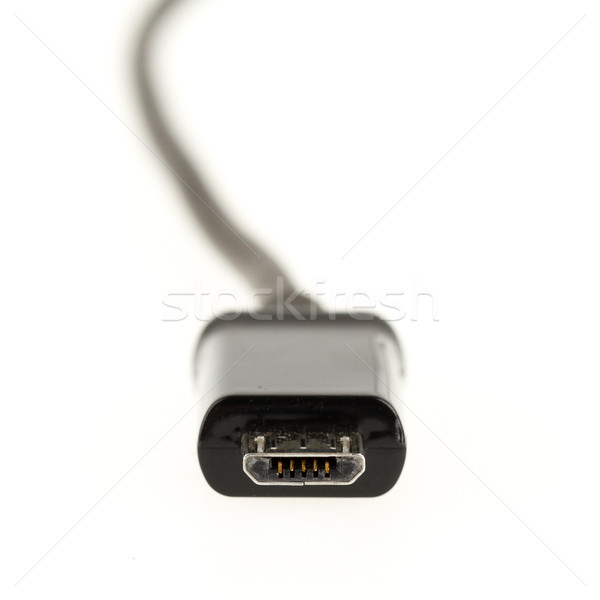 Mini USB cable isolated on white Stock photo © michaklootwijk