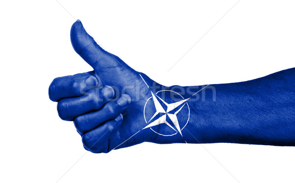 Old woman with arthritis giving the thumbs up sign Stock photo © michaklootwijk