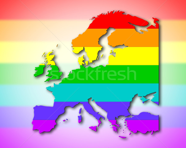 Europe - Rainbow flag pattern Stock photo © michaklootwijk