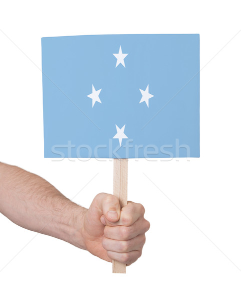 Mano pequeño tarjeta bandera Micronesia Foto stock © michaklootwijk