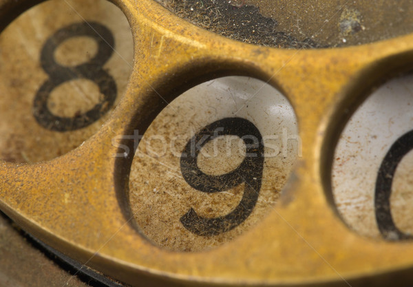 Close up of Vintage phone dial - 9 Stock photo © michaklootwijk