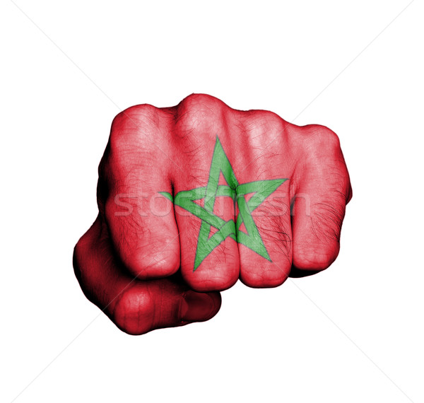 Vorderseite Ansicht Faust Banner Marokko Hand Stock foto © michaklootwijk