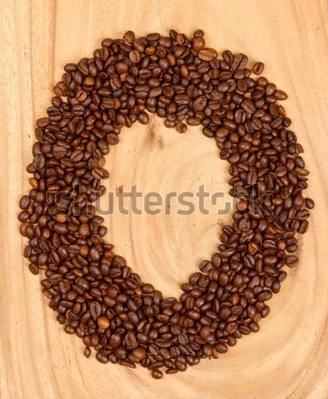 Letter O, number 0, alphabet from coffee beans Stock photo © michaklootwijk