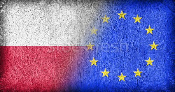 Polonia ue banderas pintado agrietado concretas Foto stock © michaklootwijk