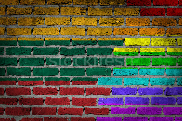 Dunkel Backsteinmauer Rechte Litauen Textur Flagge Stock foto © michaklootwijk