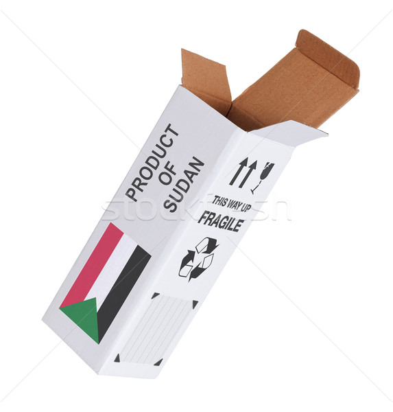 Exportar produto Sudão papel caixa Foto stock © michaklootwijk