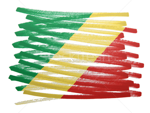 Zászló illusztráció Kongó toll festék felirat Stock fotó © michaklootwijk