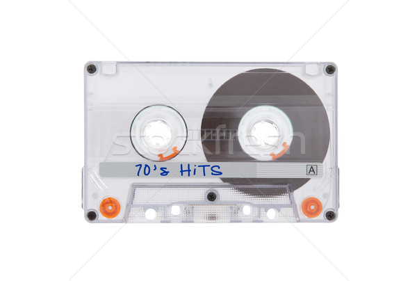 Stockfoto: Vintage · audio · cassette · tape · geïsoleerd · witte