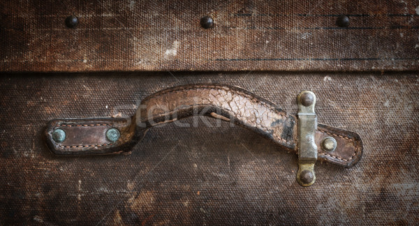 Old canvas trunk handle close up Stock photo © michaklootwijk