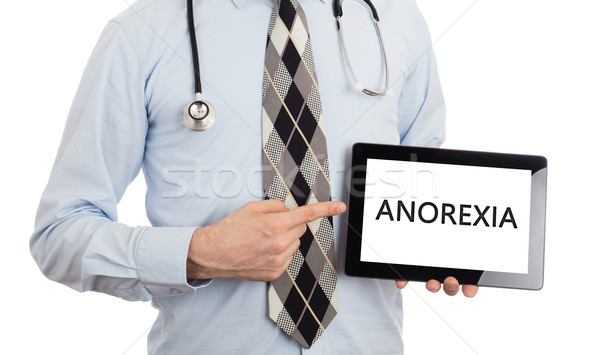 Lekarza tabletka anoreksja odizolowany biały Zdjęcia stock © michaklootwijk