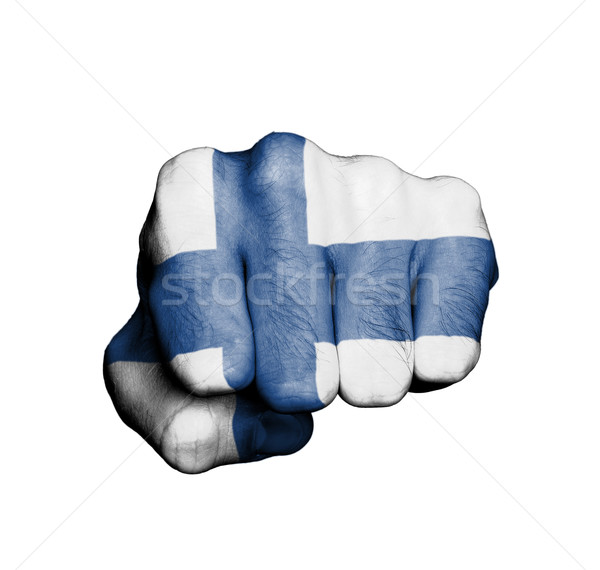Elöl kilátás ököl szalag Finnország kéz Stock fotó © michaklootwijk